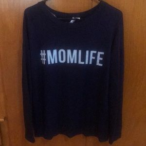 Mom long sleeve navy tee